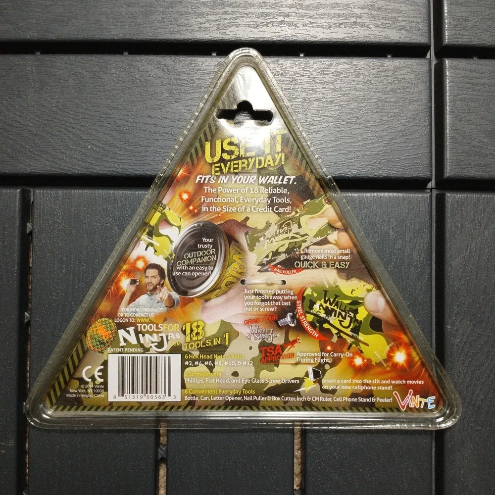 Wallet NinJa Camo 18‎ in 1 Multi-tool Card Sized Survival Tool (MSRP $40) ZB